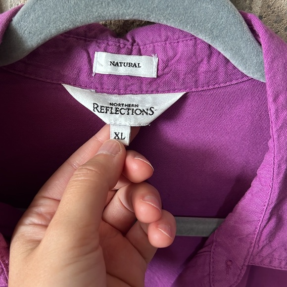 Northern Reflections Natural 100% Cotton Purple Blouse - Picture 3 of 6